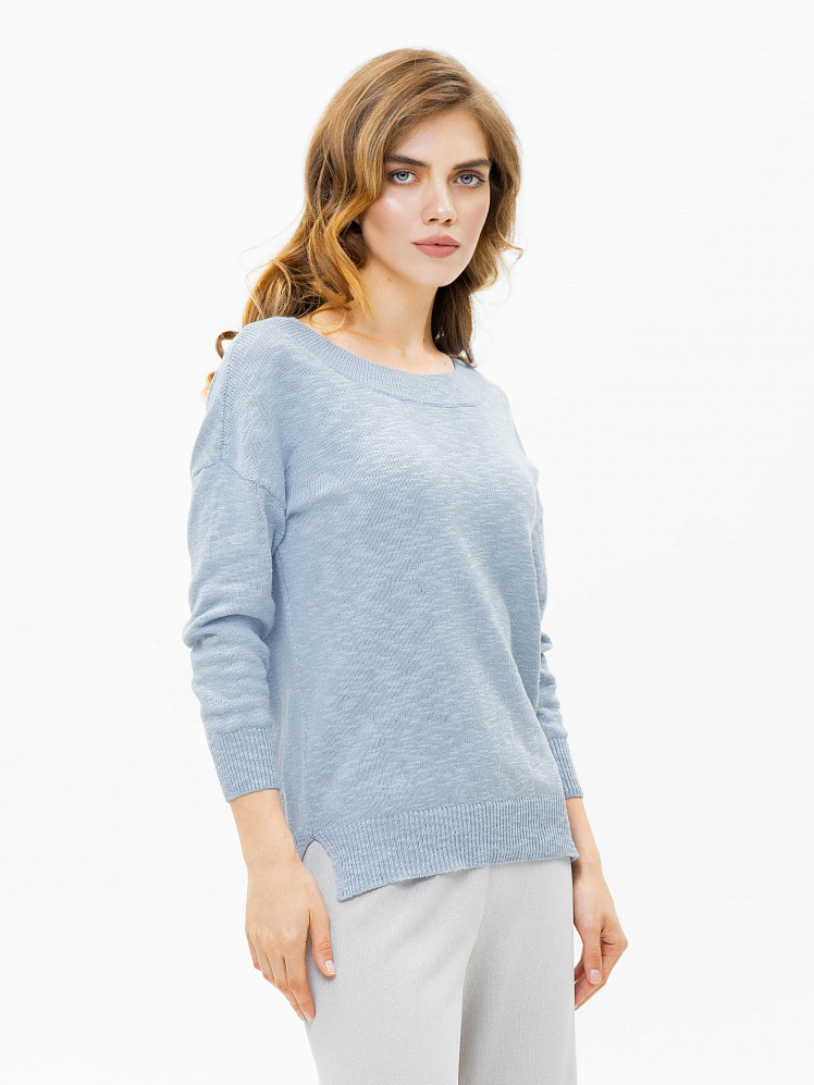 Пуловер женский М0470 голубой