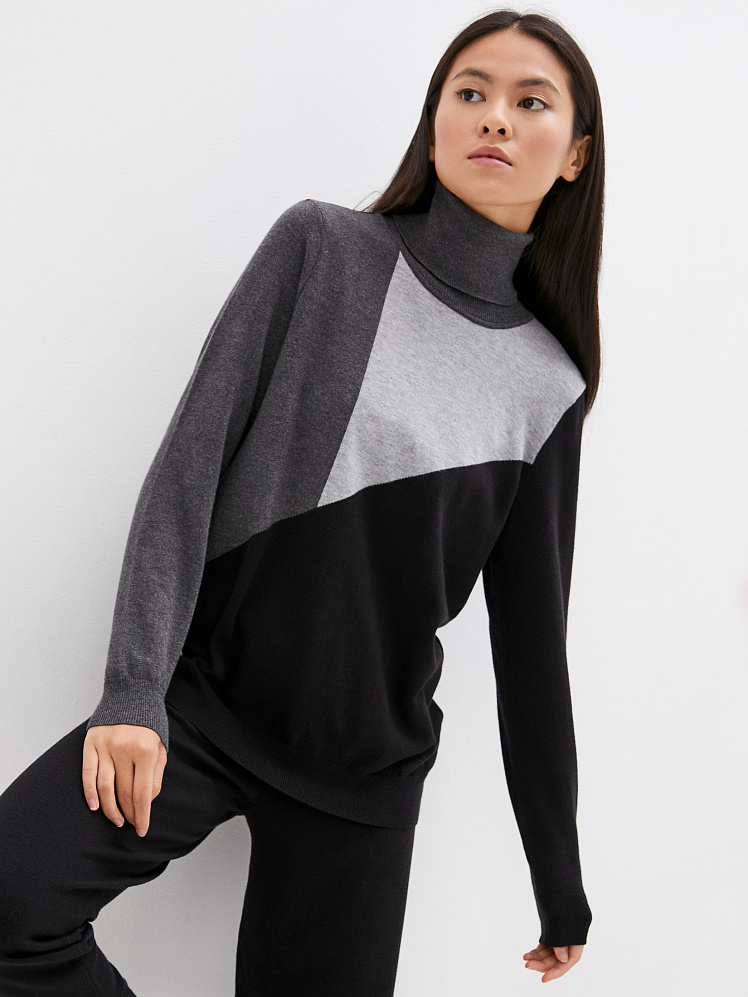 Костюм женский (свитер+брюки) М0244 черный